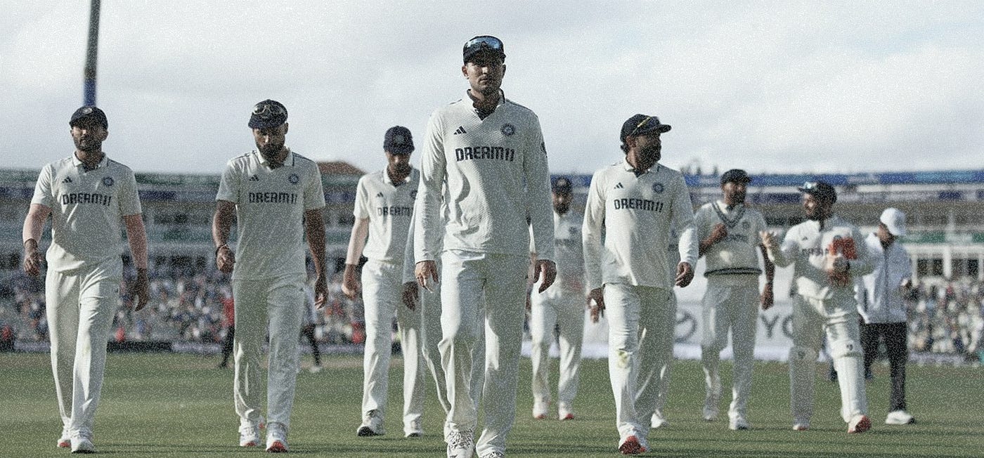Indian cricket team walking off the field